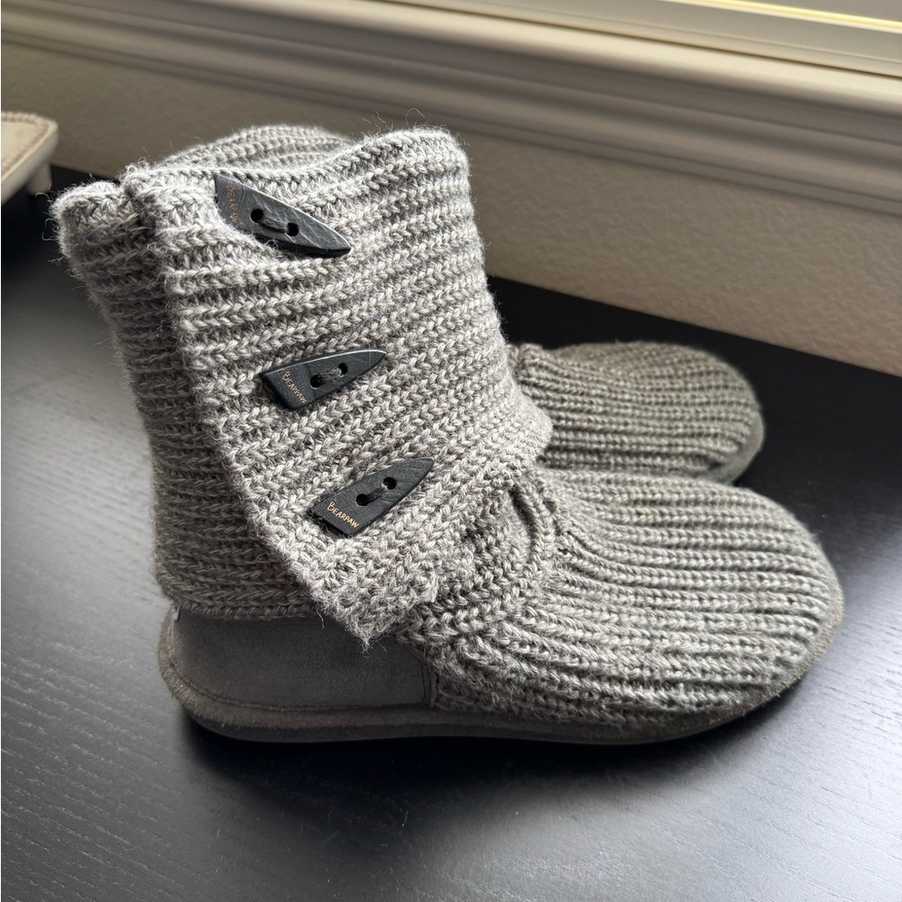 UGG Gray Knit Button Boots